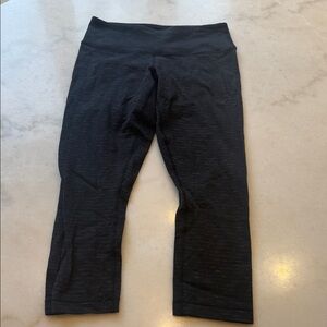 lululemon athletica charcoal and grey striping textured  Leggings